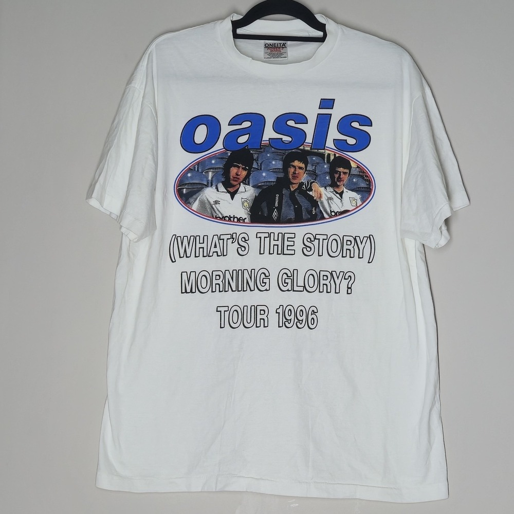 Oasis White Graphic Tour 1996 Short Sleeve Tee